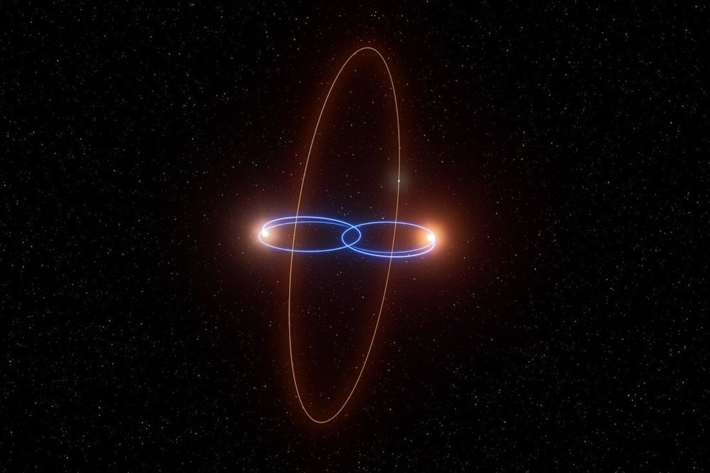 A rare exoplanet orbits two stars at an unusual 90-degree angle